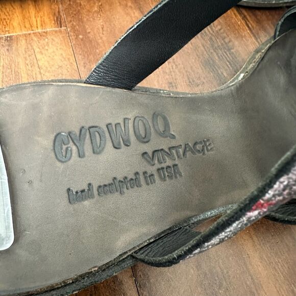 CYDWOQ Vintage Strappy Open-Toe Sandals Artsy Multi Leather USA MADE - Picture 8 of 12